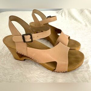 Dansko Open Toe Heels in Nude - Unique!